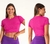 Crop Top Manga Corta Fucsia