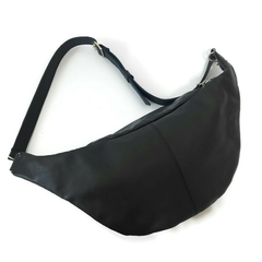 Maxiriñonera unisex Portia cuero negro - tienda online