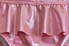 Conjunto blusa e tanga holográfica sereia proteção UV 50+ rosa neon - Amore mio store baby e kids