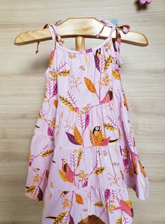 Vestido sara tricoline pássaros alcinha - comprar online