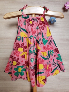 Vestido sara tricoline floral rose alcinha - comprar online