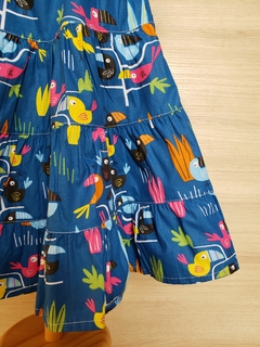 Vestido sara tricoline pássaro azul alcinha - Amore mio store baby e kids