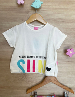 Conjunto blusa e short welove summer branco rosa - comprar online