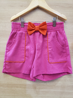 Conjunto short mix cores + blusa babados rosa pink - comprar online