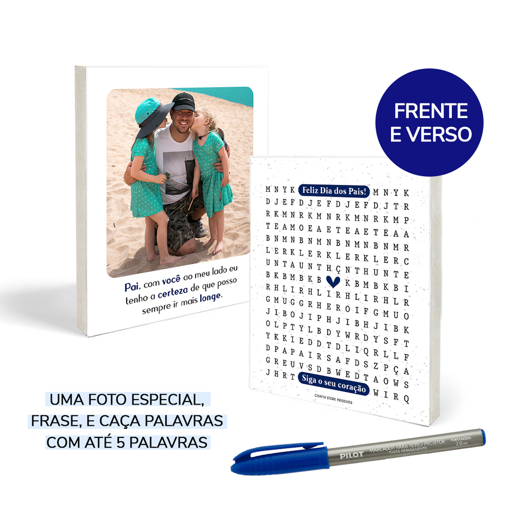 Azulejo Personalizado Caça Palavras com Frase