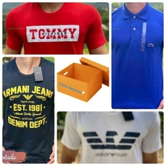 Kit 3 Camisas Surpresa das Marcas Tommy Hilfiger,Emporio Armani e Lacoste