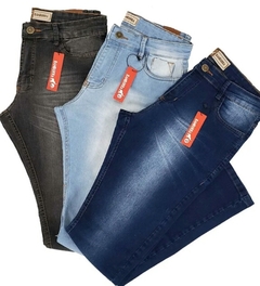 Kit com 3 Calças Jeans  Masculinas Slim Com Lycra