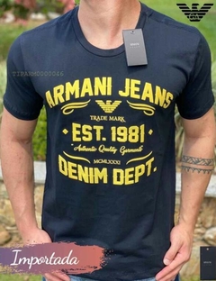 Camiseta Empório Armani Preta/Amarelo