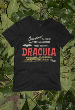 CAMISETA T-SHIRT PRETA Drácula Filme de Terror Vintage Retrô Poster - loja online