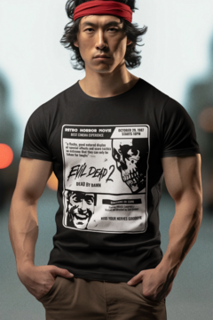 CAMISETA T-SHIRT PRETA UNISSEX EVIL DEAD FILME DE TERROR