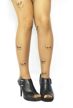 Meia-calça Skull Cor Natural