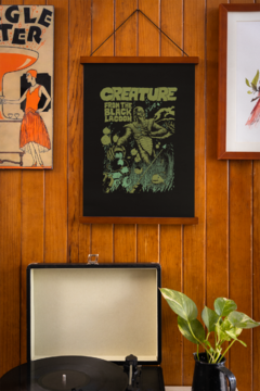 CAMISETA T-SHIRT PRETA creature from the Black Lagoon FILME DE TERROR VINTAGE RETRÔ POSTER - comprar online