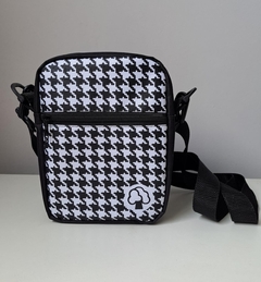 Bolsa Shoulder Bag Xadrez Preto e Branco Pied de Poule Houndstooth Vintage - loja online