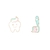 Dente e escova esmalte pino dentais emblemas na internet