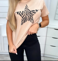 T-shirt Estrela -zebra-Nude - comprar online