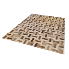 Tapete de couro Unique Geométrico Ladrilho G Mix Tan 1,60m x 2,00m - comprar online