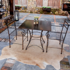 Tapete de couro Luxo Bege 2,37m x 2,04m - Cowhide - Tapetes em Couro