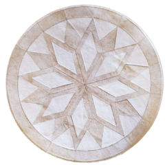 Tapete de couro Unique Mandala Off white e Bege 1,25m