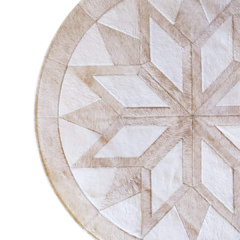 Tapete de couro Unique Mandala Off white e Bege 1,25m - comprar online