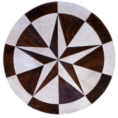 Tapete de couro Mandala Star Marrom e Off White - comprar online