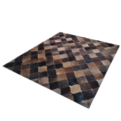 Tapete de couro Unique Geométrico Palazzo Dark 2,05m X 2,45m - Cowhide - Tapetes em Couro