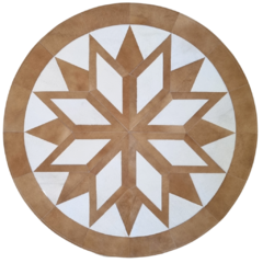 Tapete de couro Mandala Caramelo e Off White - comprar online