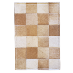 Tapete de couro Quadriculado 10X10 Bege e Branco - comprar online