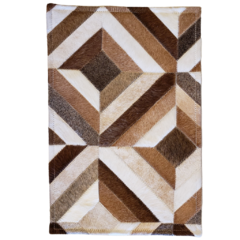 Tapete de couro Geométrico Parquet Mix Color Tan - comprar online