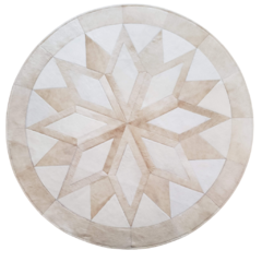 Tapete de couro Mandala Bege Claro e Off White - comprar online