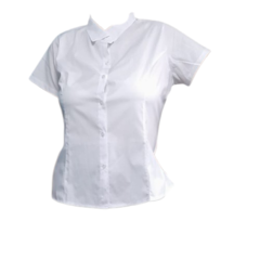 Camisa Social Feminina Branca Manga Curta - loja online