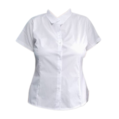 Camisa Social Feminina Branca Manga Curta - Jalecos-Bordados-Dolmãs-Uniformes- Rafaella Uniformes e Bordados