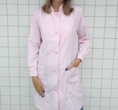 Jaleco hospitalar feminino gabardine colorido manga longa punho de camisa