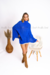 Poncho Ayla azul royal - Fiorella Tricot