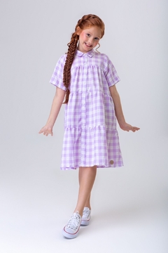 Vestido Analu Xadrez Lilas - comprar online