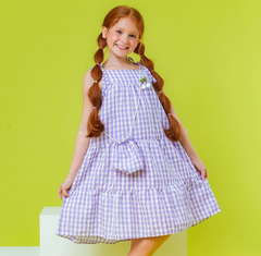 Vestido Cerejinha Lilás - Amora Kids