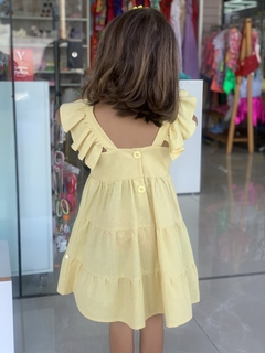 Vestido Amarelo Claro - Amora Kids