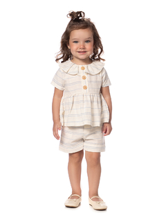 Conjunto baby listras bata e short