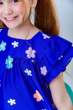 Vestido Girafa Azul - Amora Kids