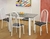 CONJUNTO DE MESA DE COZINHA MADRI 1,00 X 0,60M QUALITY BRANCO LISO COM TAMPO GRANITO OCRE E 4 CADEIRA PADRAO TECIDO FLORAL