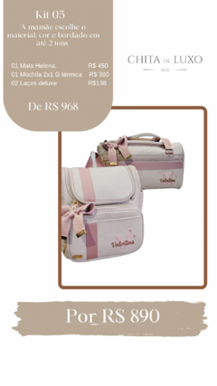 Kit Promocional 05 - Bolsas Maternidade Personalizadas Chita de Luxo