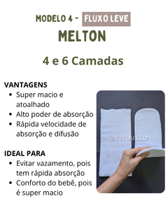 Absorvente 4 camadas de melton - Fluxo leve na internet