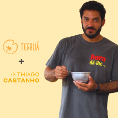 Camiseta unissex "Bora dá-lhe" cinza Collab Thiago Castanho