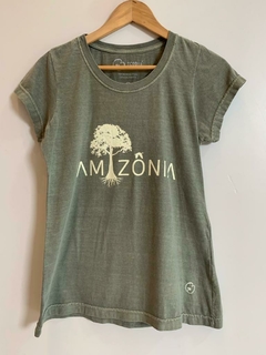 Camiseta babylong "Amazônia" verde militar com gelo