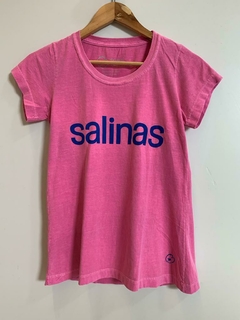 Camiseta babylong "Salinas" rosa com azul