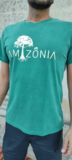 Camiseta "Amazônia" verde musgo com gelo - comprar online