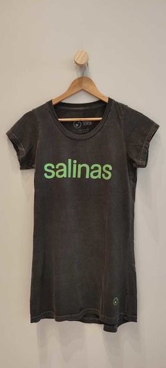 Vestido "Salinas" cinza com verde - comprar online