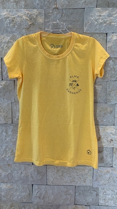 Camiseta babylong "Alma Paraense" amarelo com azul marinho