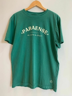 Camiseta unissex "Paraense" verde musgo com gelo