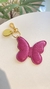 Chaveiro Borboleta Pink / Amarelo Manteiga