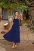 Vestido Midi Teodora Azul Marinho - comprar online